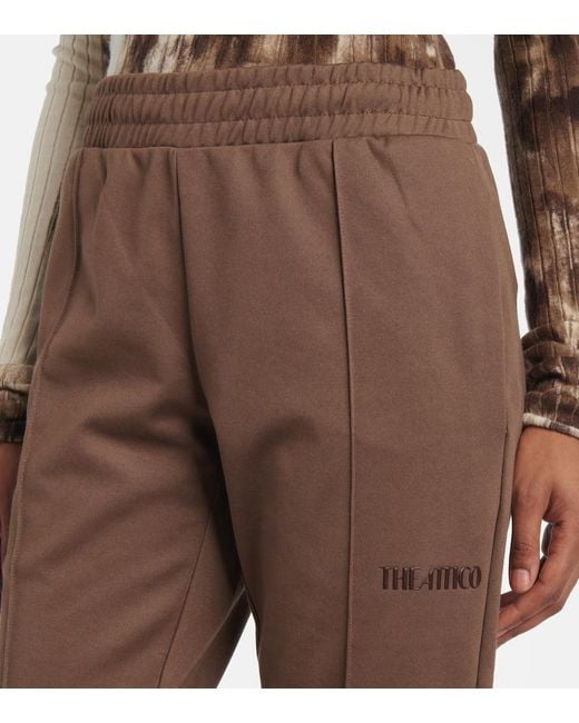 Pantalones Deportivos De Mezcla De Algodon The Attico de color Brown