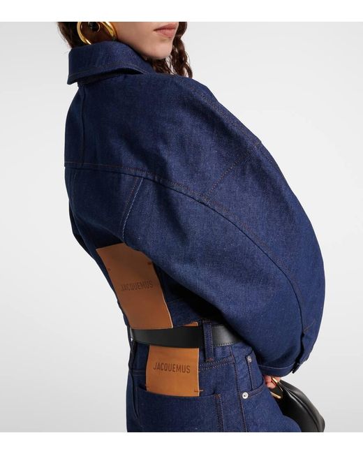 Giacca di jeans cropped De-Nimes Obra di Jacquemus in Blue