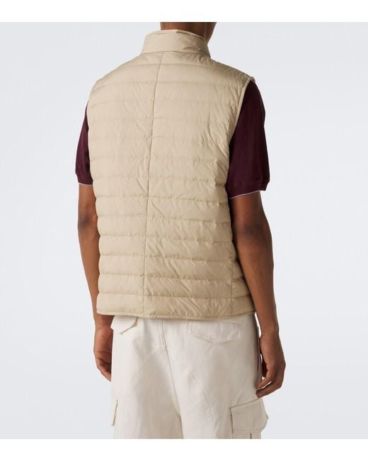 Brunello Cucinelli Natural Technical Down Vest for men