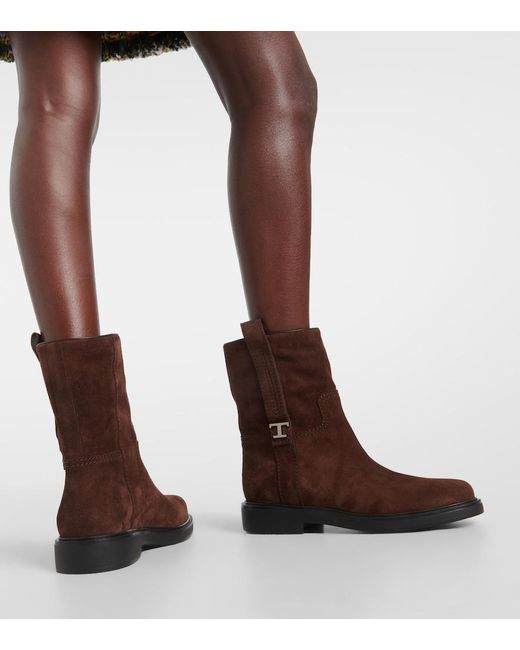 Tod's Brown Suede Ankle Boots