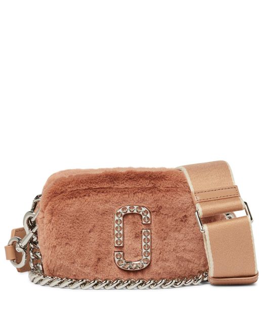 Marc Jacobs Snapshot Faux Fur Shoulder Bag in Brown | Lyst