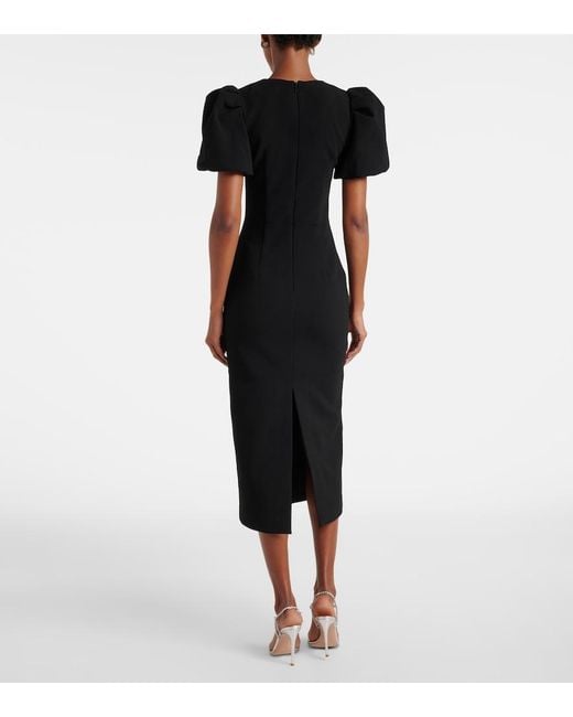 Rebecca Vallance Black Embellished Crepe Cocktail Dress
