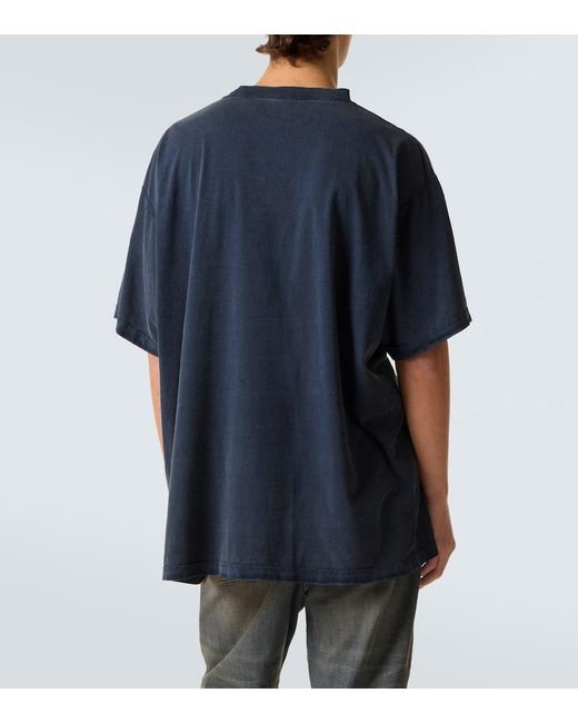 Balenciaga Blue T-Shirt With Logo for men