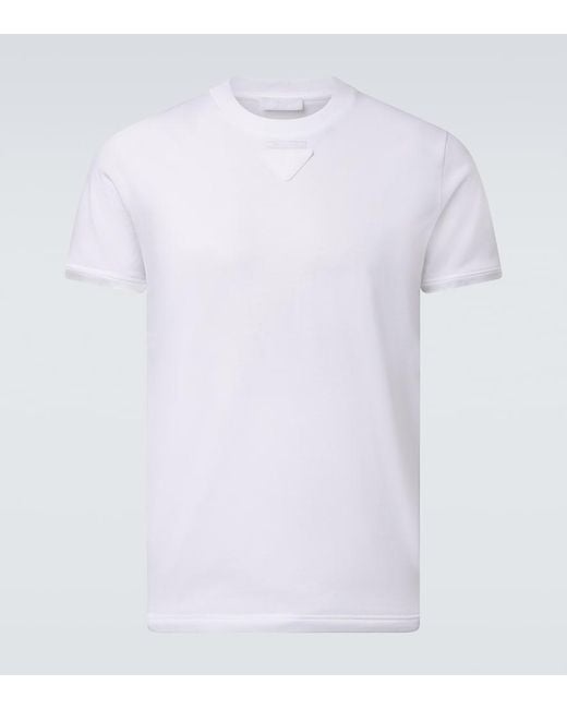 Prada White Cotton Jersey T-Shirt for men