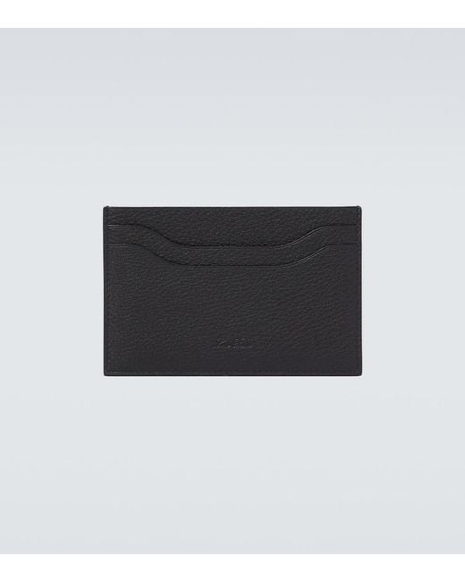 Loro Piana Black Extra Leather Card Holder for men