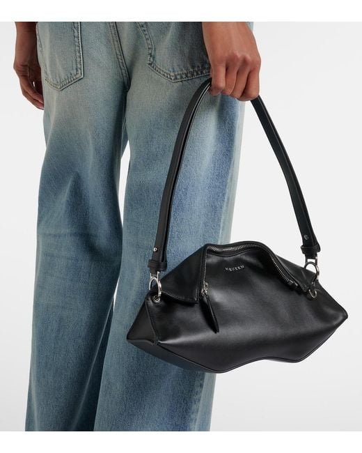 McQueen Black Manta Small Leather Clutch