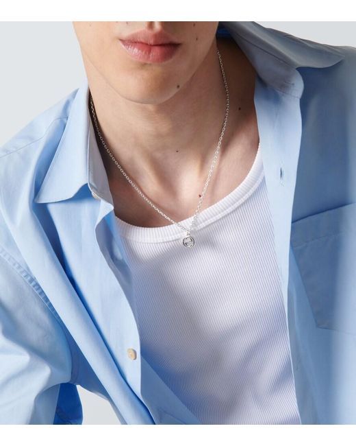 Gucci White Interlocking G Sterling Necklace for men