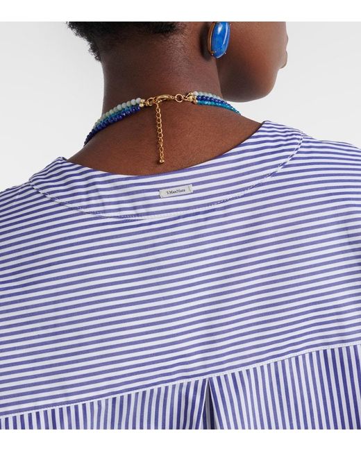 Max Mara Blue Chicca Cotton Poplin Shirt