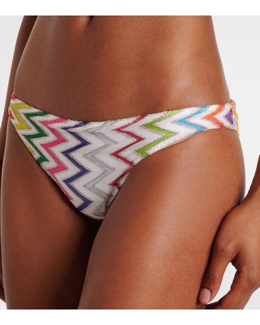 Missoni White Zigzag Lame Bikini