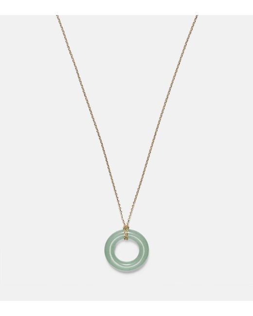 Mateo White Donut 14Kt Necklace With Jade