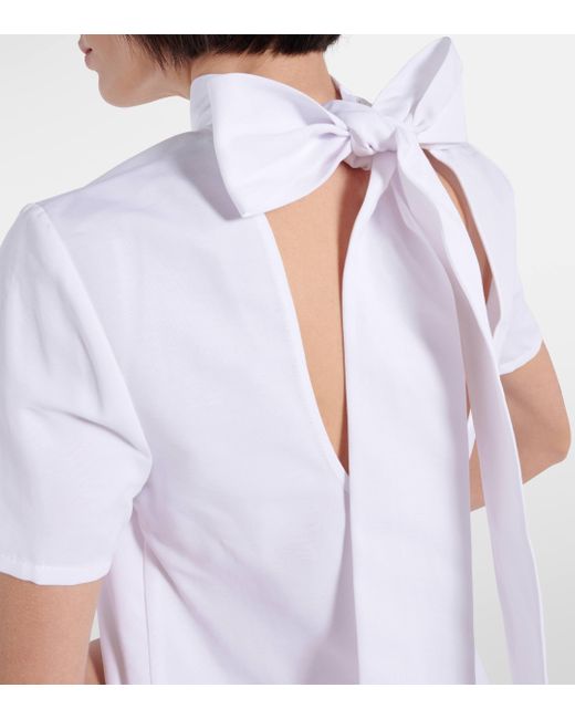 Staud White Ilana Cotton-blend Minidress