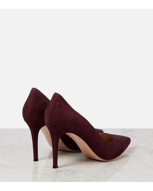 Gianvito Rossi Purple Gianvito 85 Suede Pumps