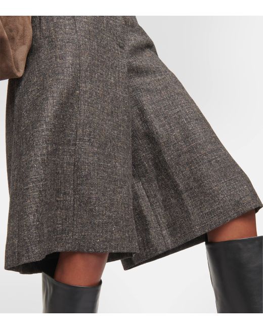 Brunello Cucinelli Gray Wool-blend Bermuda Shorts