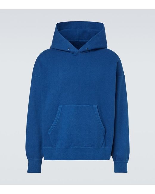 Visvim Blue Cotton Jersey Hoodie for men