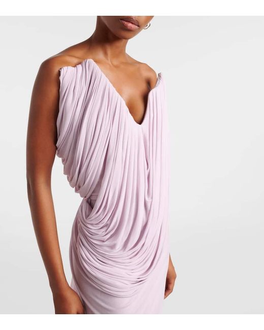 Maticevski Pink Systema Draped Jersey Gown