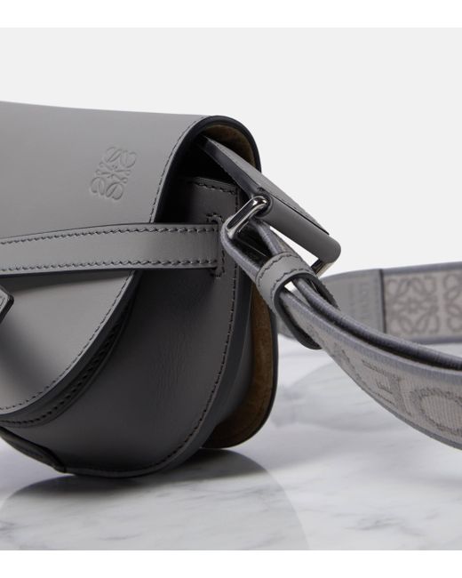 Loewe Gray Gate Dual Mini Leather Shoulder Bag