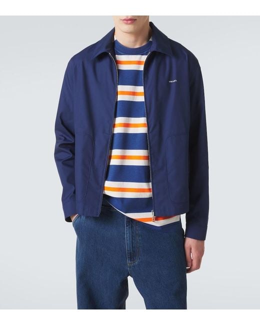 Prada Blue Technical Blouson Jacket for men