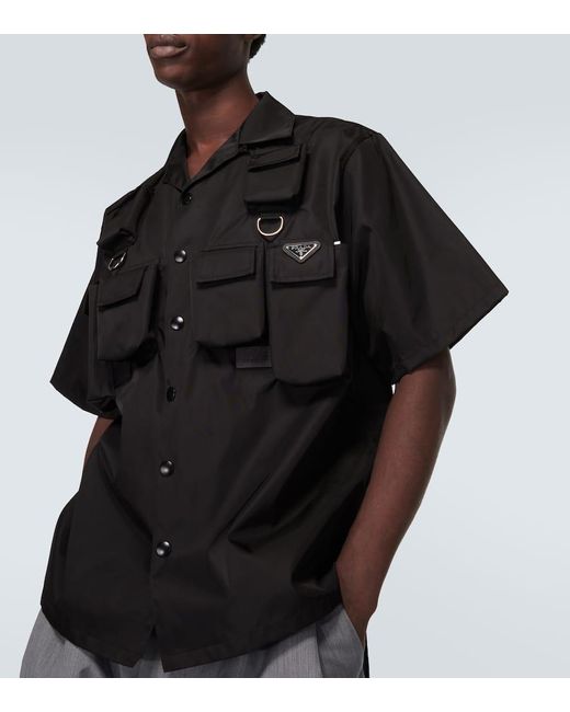 Camisa bowling de Re-Nylon Prada de hombre de color Black