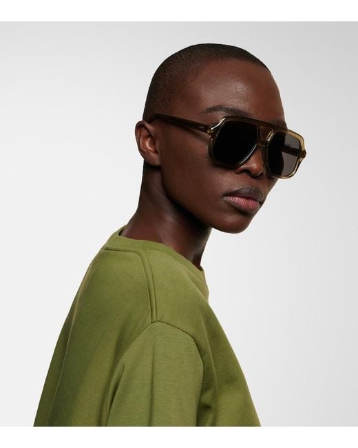 Loewe Gray Logo Aviator Sunglasses