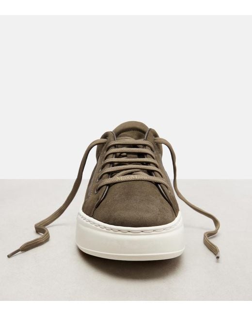 Max Mara Brown Suede Platform Sneakers