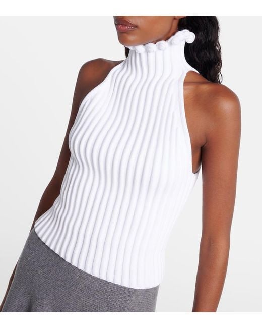 Alaïa White Turtleneck Top