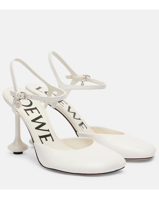 Loewe White Toy 90 Leather Pumps