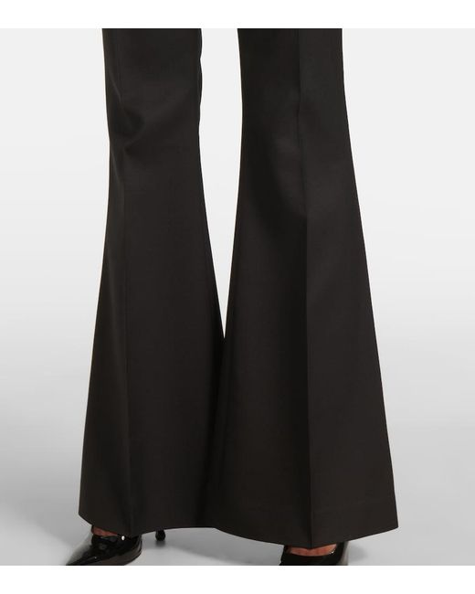 Nina Ricci Black Wool Gabardine Flared Pants