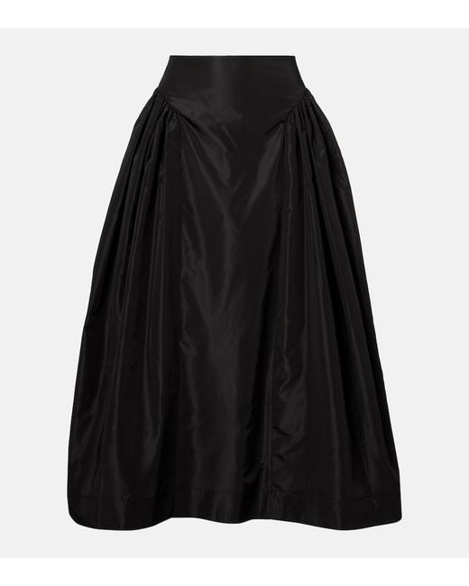Simone Rocha Black Taffeta Midi Skirt