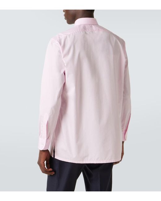 Charvet Pink Cotton Poplin Shirt for men