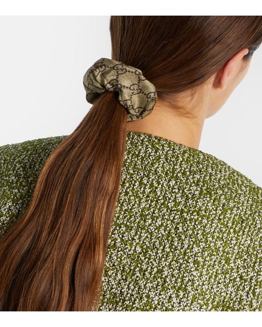 Gucci Gg Jacquard Silk Scrunchie in Natural | Lyst UK display picture 1