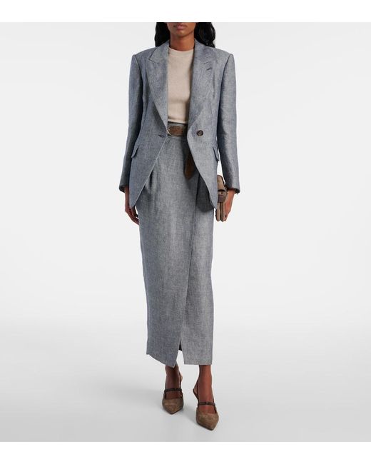Gonna Lunga di Brunello Cucinelli in Gray