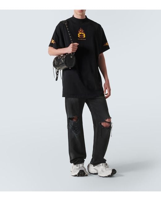 Camiseta Oversized De Jersey De Algodon Balenciaga de hombre de color Black