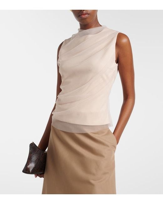Dorothee Schumacher Natural Draped Tulle Top