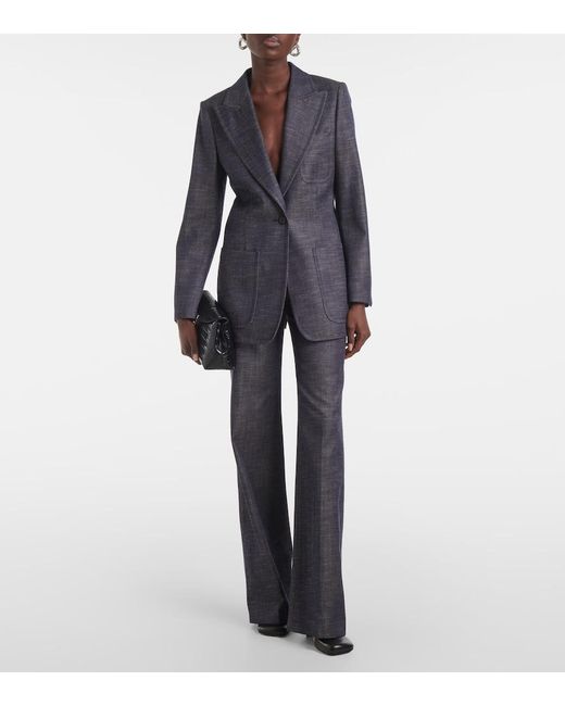 Joseph Blue Cassini Wool And Cotton Blazer