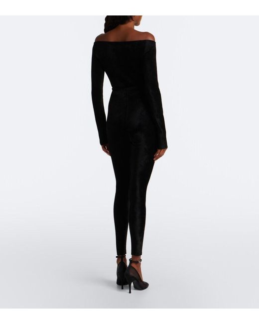 Alaïa Black Velvet Leggings
