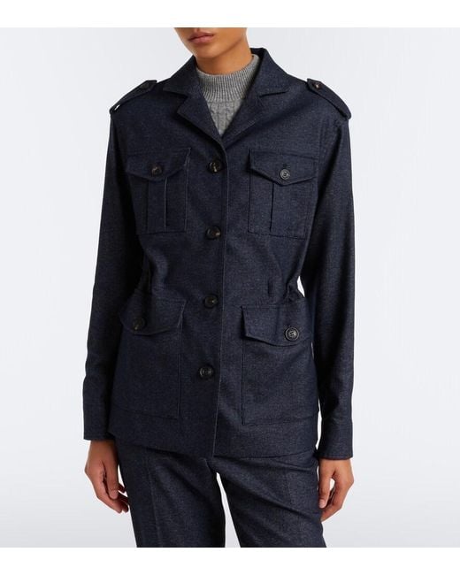 Eleventy Blue Wool, Cotton, And Cashmere-Blend Jacket