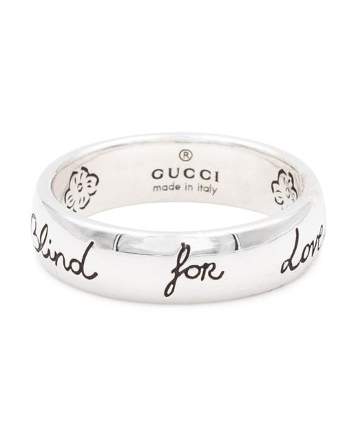 Gucci Engraved Sterling Silver Ring in Metallic - 9% -