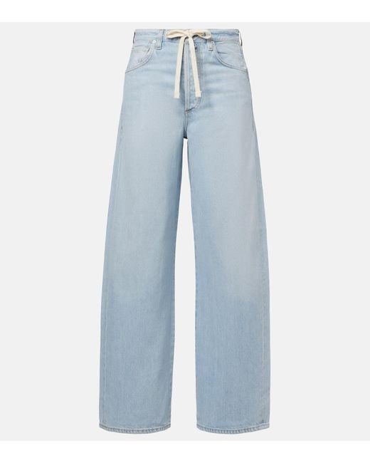 Citizens of Humanity Blue Brynn Low-Rise Wide-Leg Jeans
