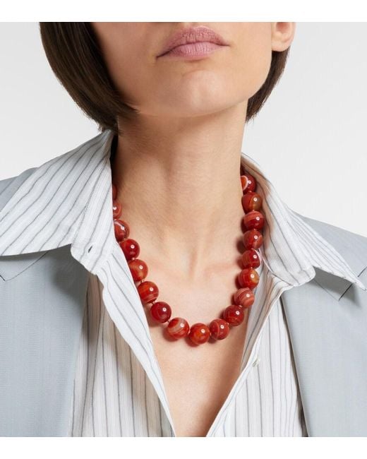 Jennifer Behr Red Louisa 18Kt-Plated Embellished Necklace