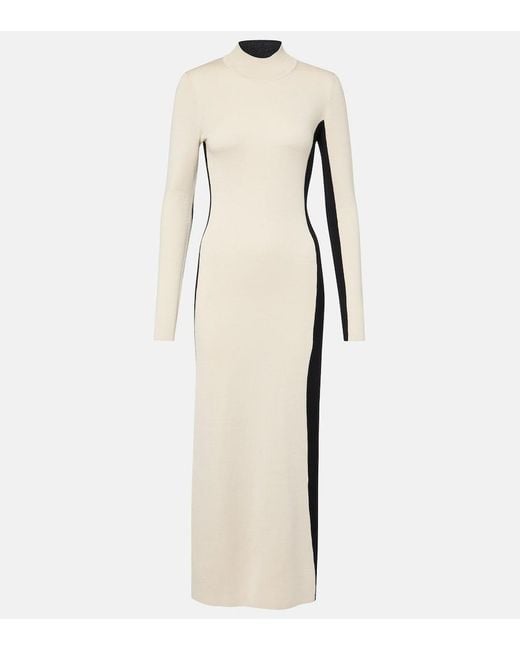 Robe Longue En Laine Et Soie Joseph en coloris Natural