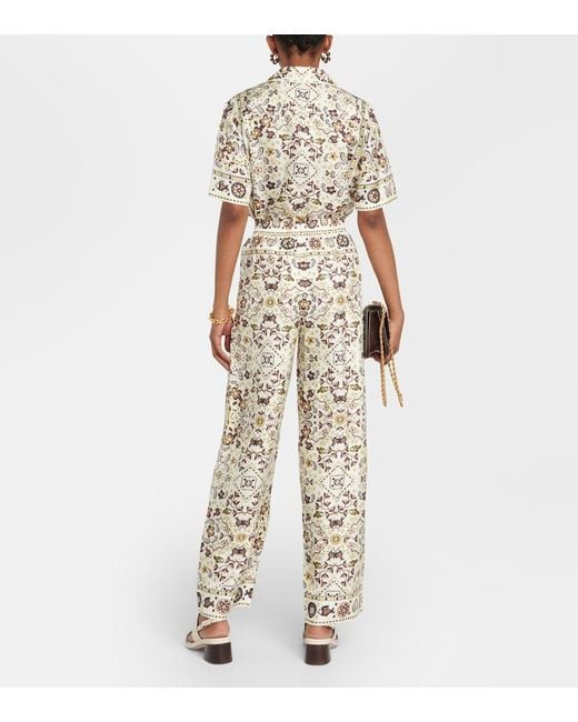 Tory Burch Natural Wide Trousers