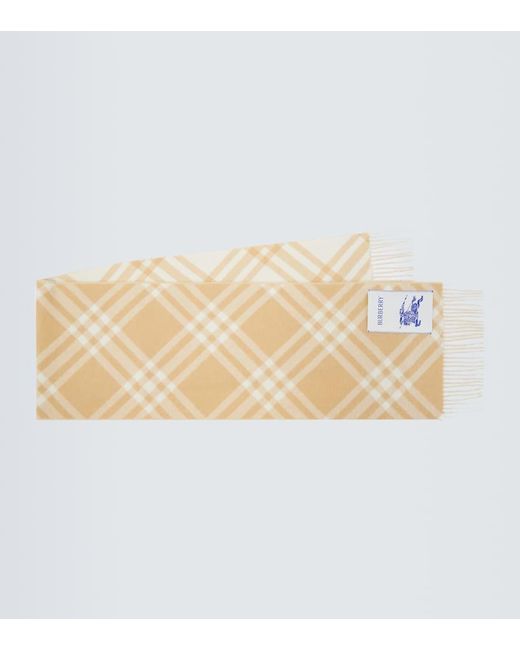 Bufanda De Cachemir A Cuadros Con Logo Burberry de hombre de color Natural