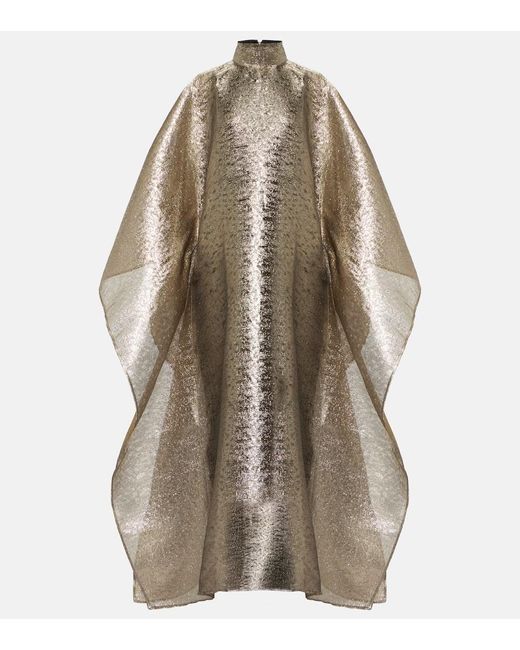 ‎Taller Marmo Brown Mirage Belted Sheer Wool-blend Kaftan