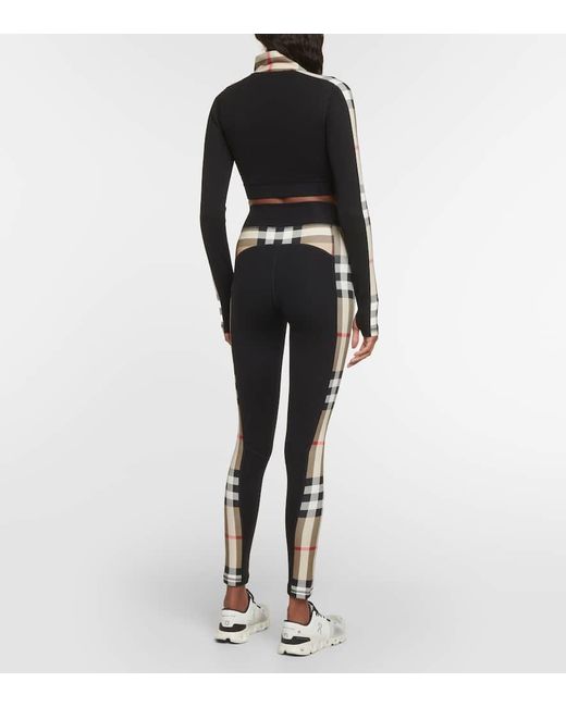 Burberry Black Leggings Check Aus Jersey
