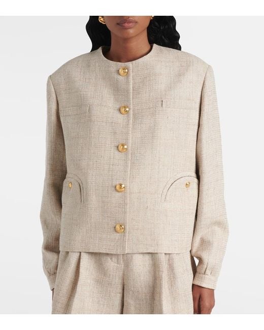 Veste Gliss En Lin, Coton Et Soie Melanges Blazé Milano en coloris Natural