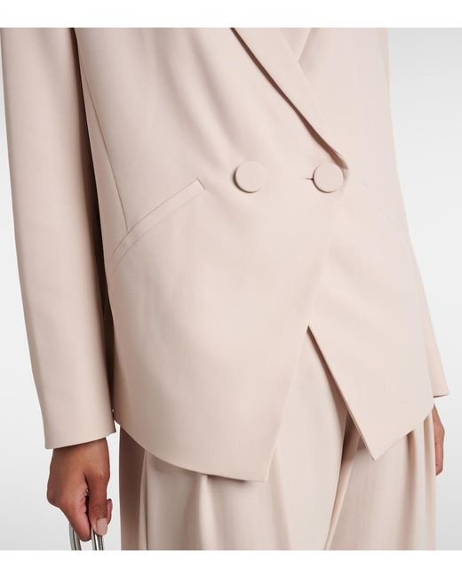 The Sei Natural Double-Breasted Crepe Blazer