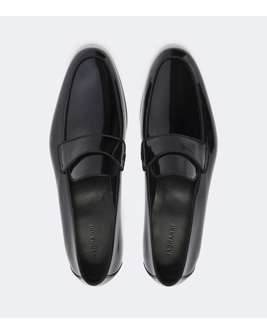 Magnanni Shoes Black Patent Leather Loafers for men