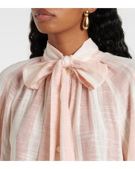 Blusa Acacia Con Lazada A Rayas Zimmermann de color Natural
