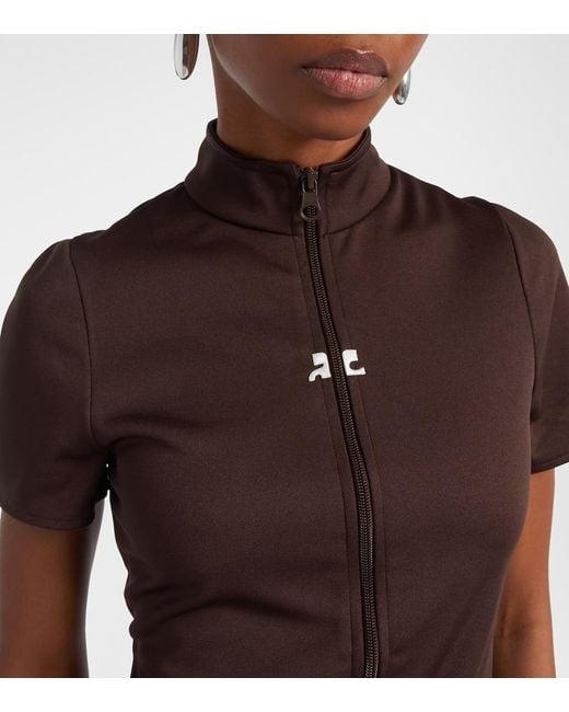 Top Interlock De Jersey Con Cremallera Courreges de color Brown