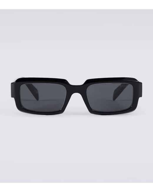 Prada Black Symbole Rectangular Sunglasses for men